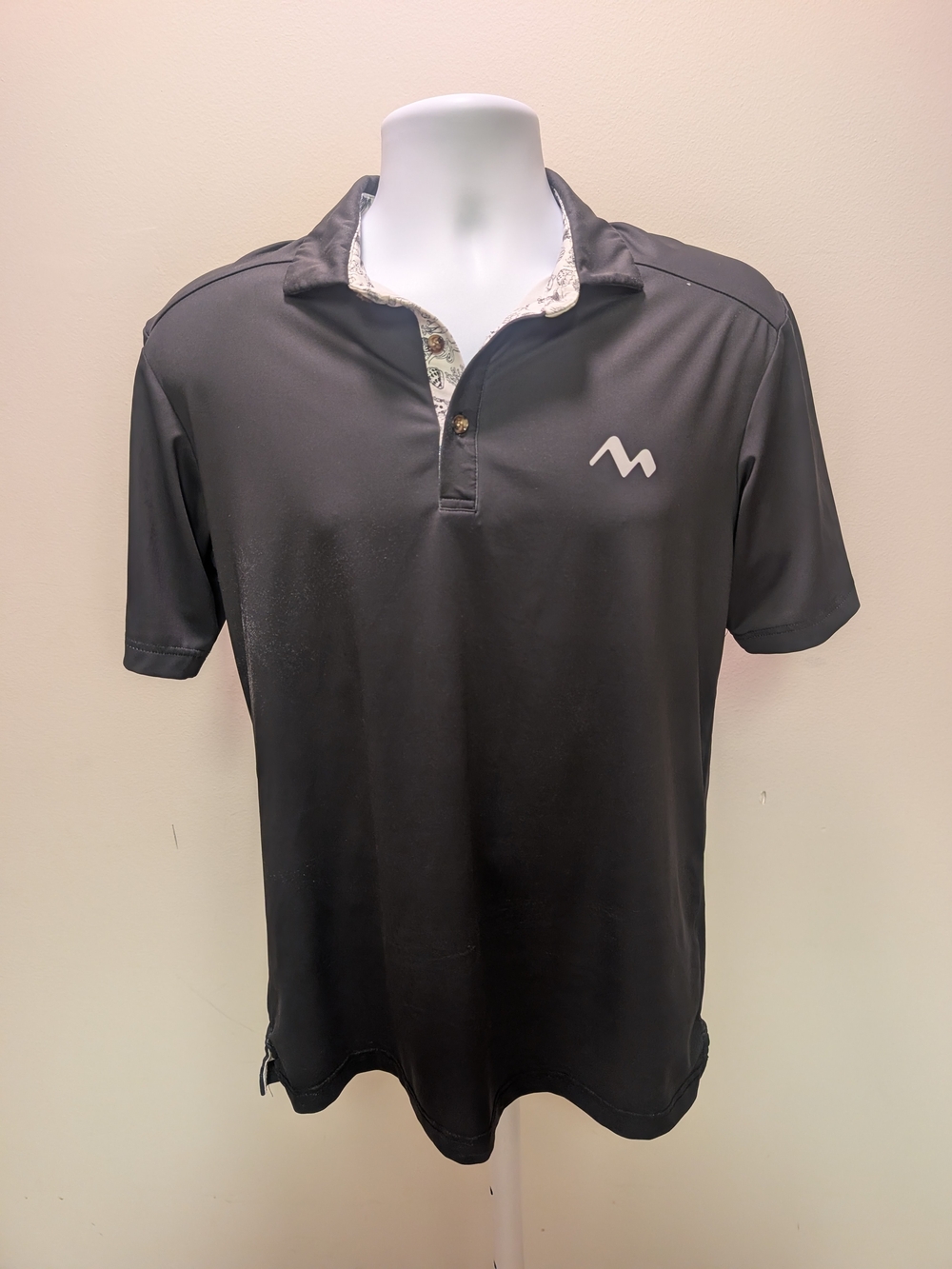 Men's Black Performance Polo with Contrast Trim